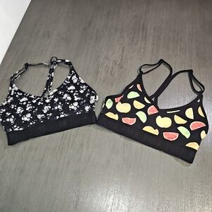 PINK Victoria's Secret Black Sports Bras, Set Of 2,Adjustable Straps